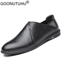 2021 style fashion mens shoes casual genuine leather male loafers classic brown or black slip on shoe man driving shoes for men