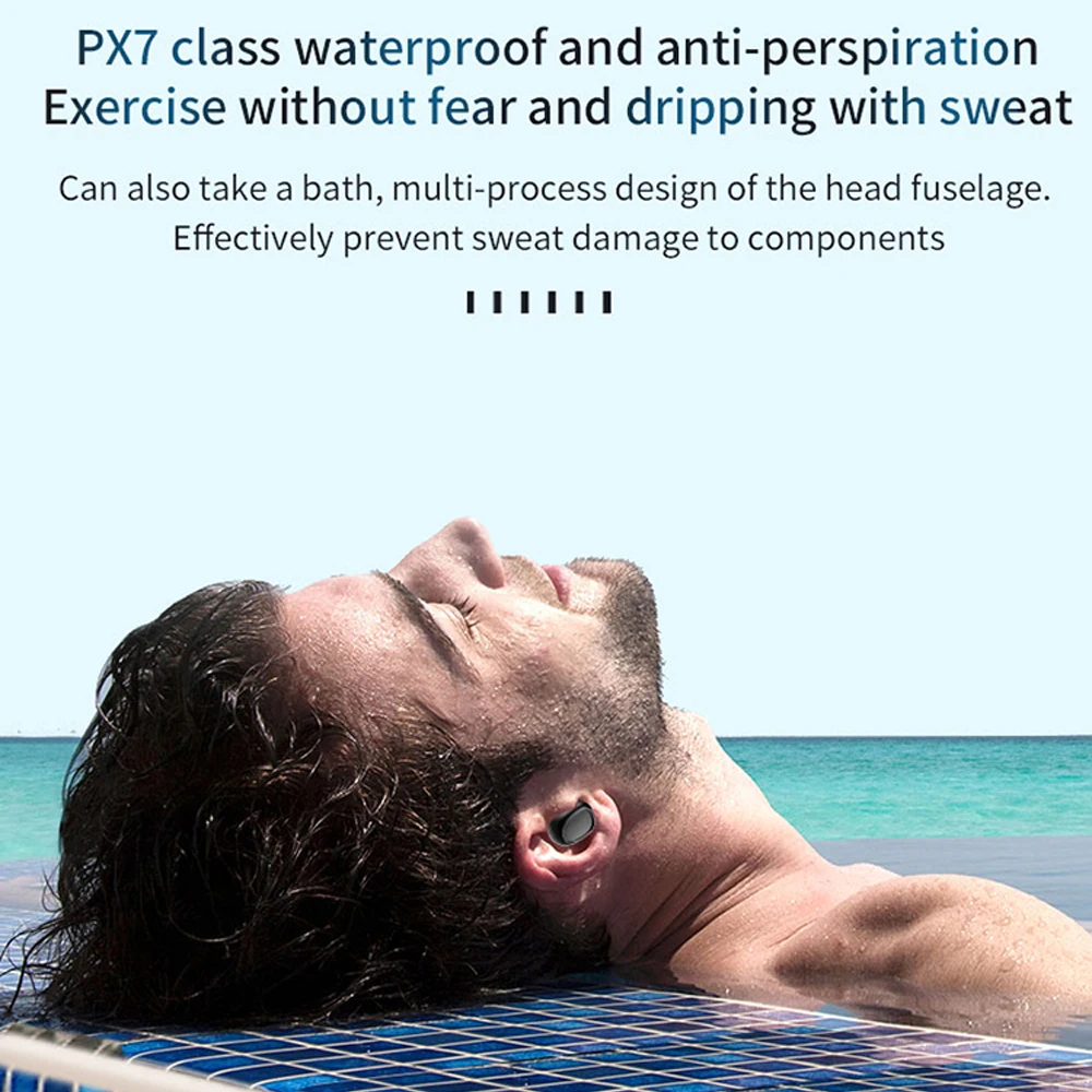 

3500mah LED Bluetooth 5.0 TWS Wireless Earphones Fingerprint Control Earbuds IPX7 Waterproof Sport Headset PK F9 Earphone