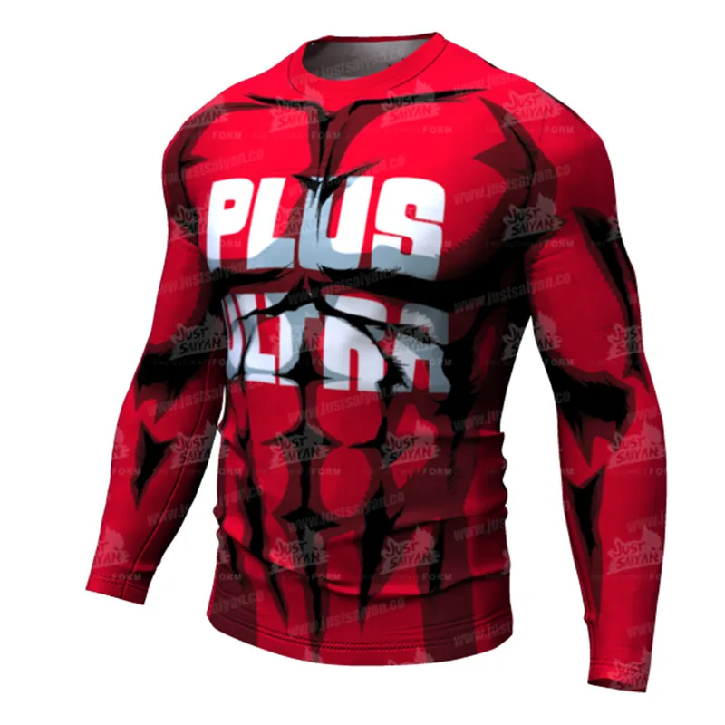 

2021 Spring Autumn New 3D Anime Cartoon Print T Shirt O-Neck Fashion Long Sleeve Men's Clothing Running Fitness Tight Jerseys