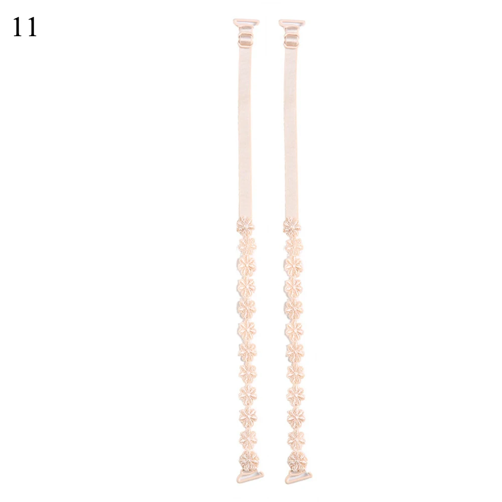 

Double-Shoulder Lace Bra Straps Hollow High Elastic Belts 1Pair Sexy Adjustable Non-Slip Buckle Holder Strap For Bras