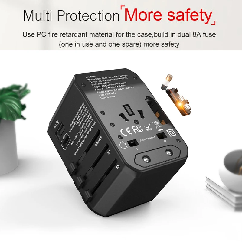 45 Вт PD Универсальный дорожный адаптер с type c PD45W QC3 4 настенное зарядное устройство