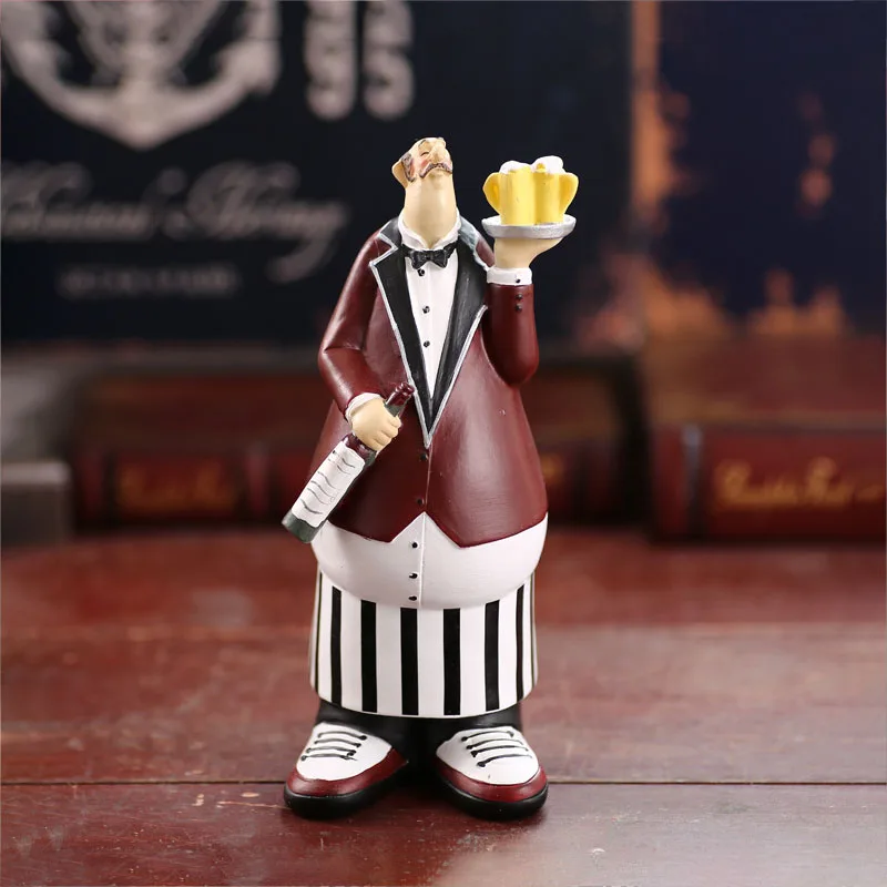 Европейский официант резиновая фигурка Ретро пекарня западный ресторан