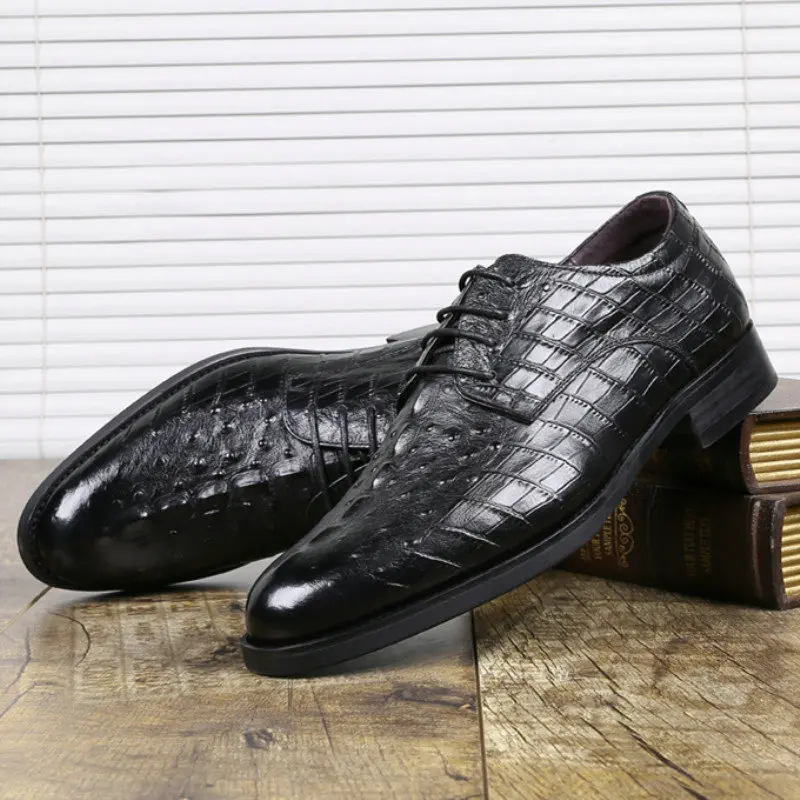 Мужская повседневная обувь наивысшего качества Обувь с узором крокодиловая кожа