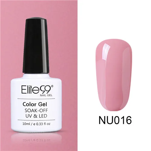 NU016 Elite99 Гель-лак Набор UV Vernis Полупостоянный праймер верхнее покрытие 10 мл телесный гель лак для ногтей, маникюр гель лак PolishesNails - Цвет: NU016