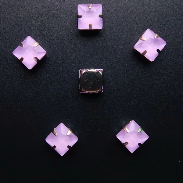 A17 Violet Милый Серебряный металлический коготь 50 шт/п желе конфеты и AB цвета стекло кристалл 8 мм квадратной формы пришить стразы свадебное платье diy отделка - Цвет: A17 Violet