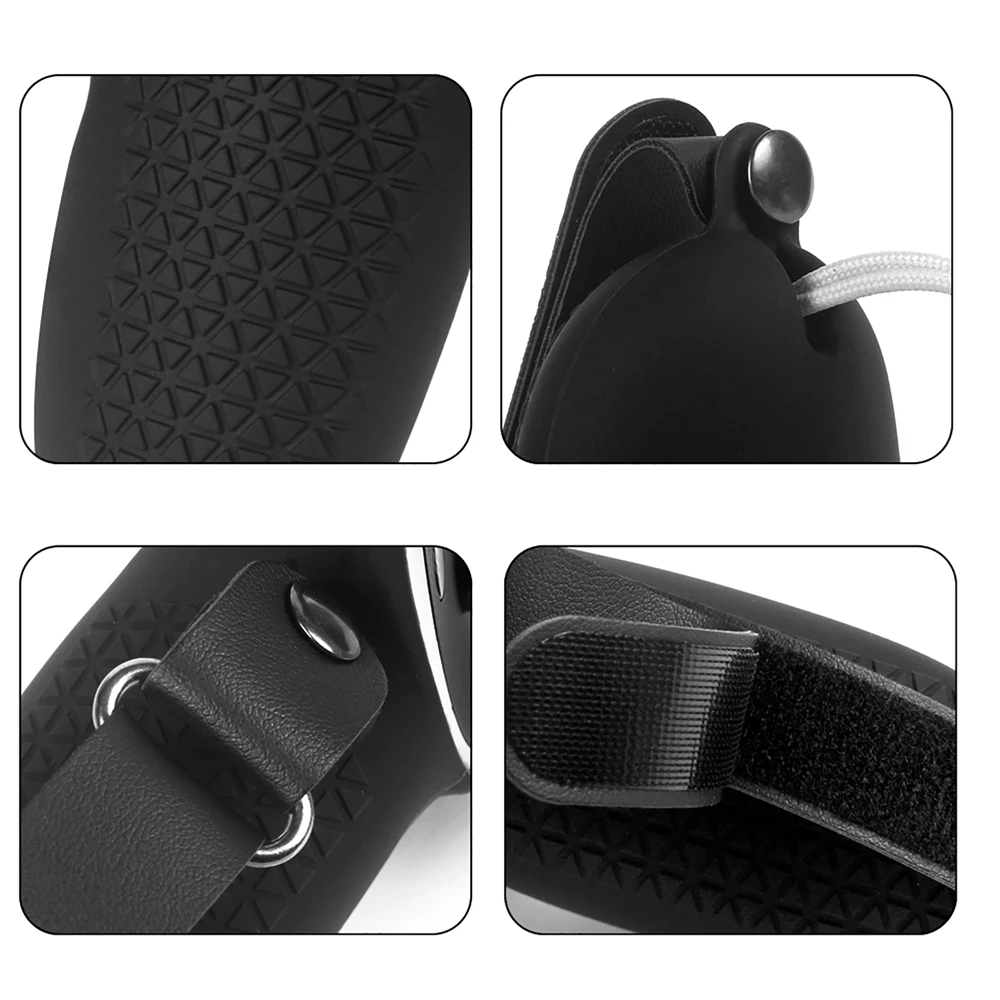 

Silicone Handle Grip Cover with Adjustable Fixed Strap Protective Sleeve for Oculus Quest 2 Controller