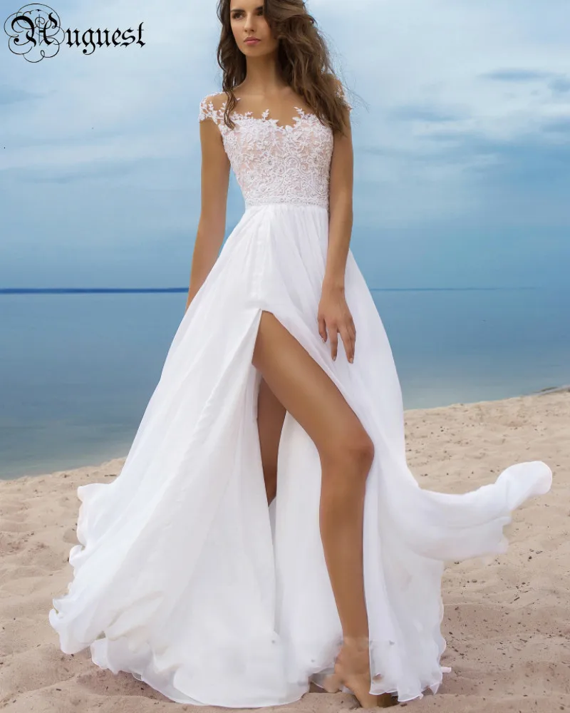 

Uguest Summer White Lace Dress A-line Loose Fit And Flare V-neck Sleeveless Patchwork Empire Floral Embroidery Bohemian Dress