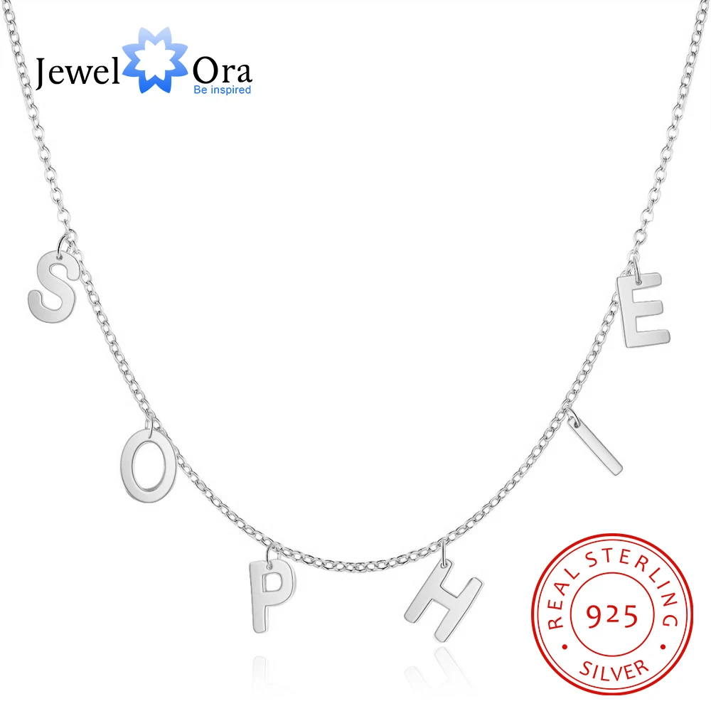 JewelOra персонализированные имя заглавной буквы ожерелье для женщин 925