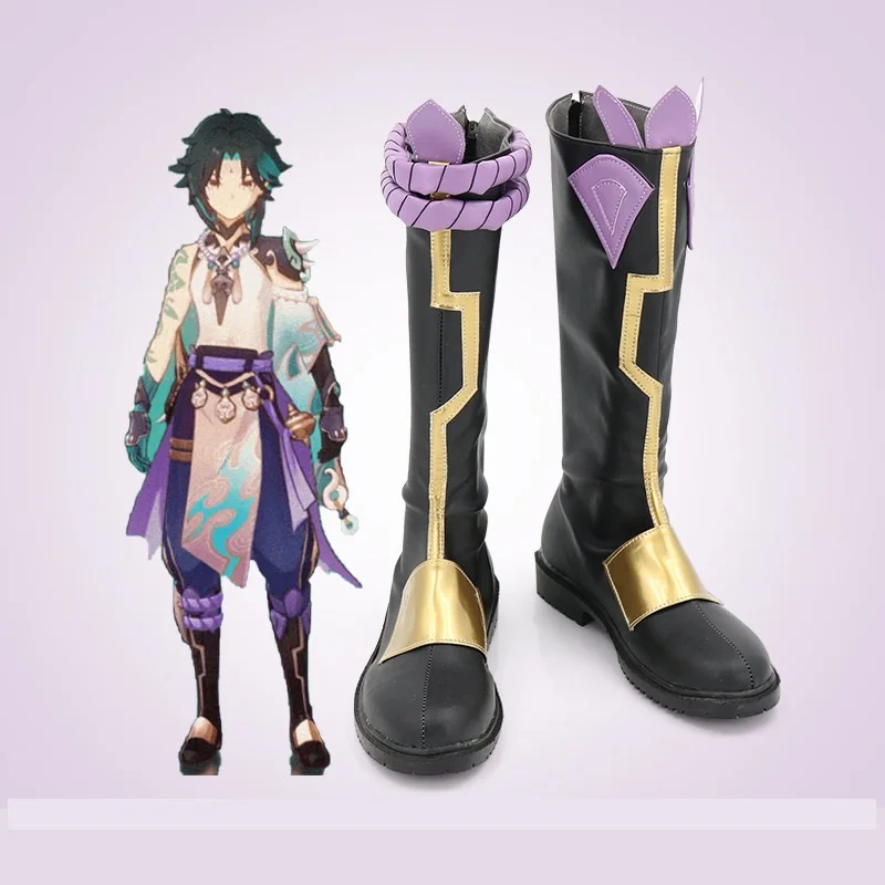 

Унисекс аниме косплей костюм Xiao ботинки обувь Хэллоуин Рождество Вечеринка Индивидуальный размер