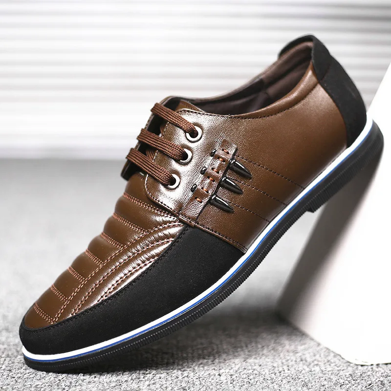 

Autumn Genuine Leather Men Casual Shoes Breathable lace-up Oxfords Dress Business Formal Wedding Party Big Size Shoes