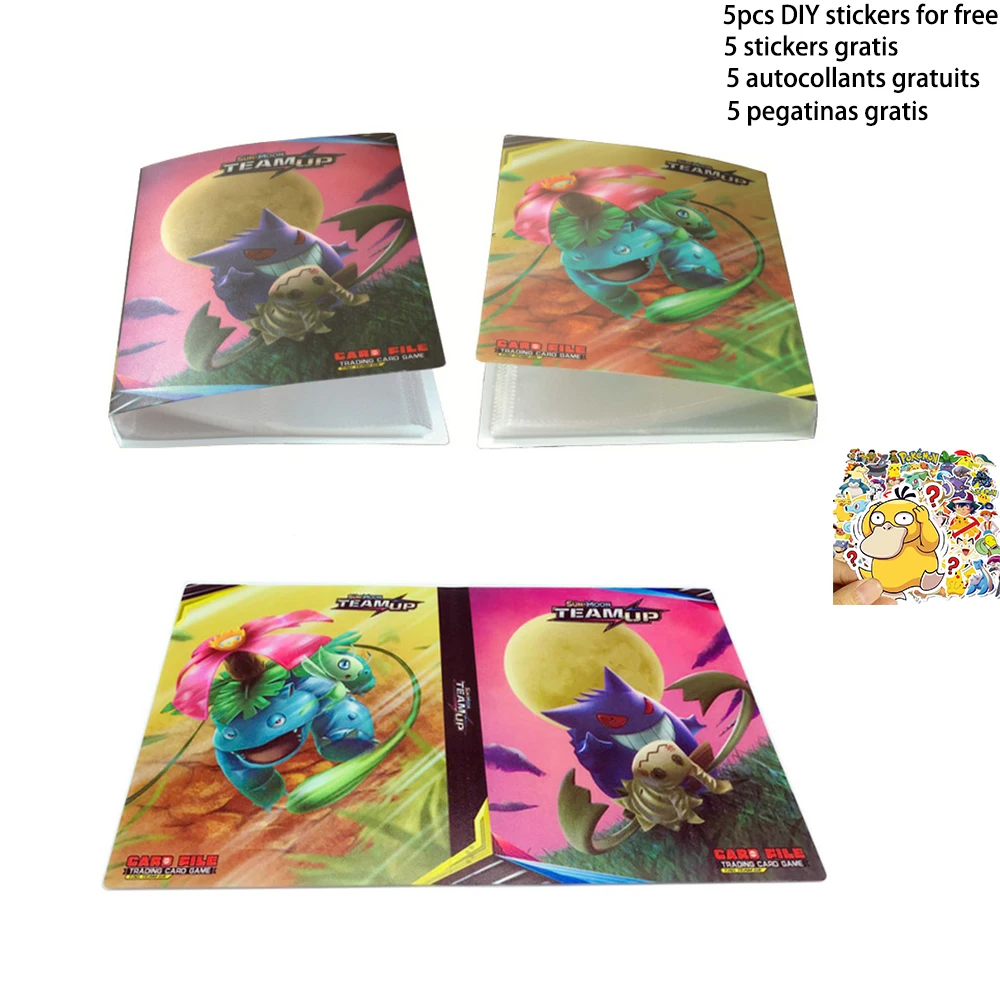 Pokemon Go-&aacute;lbum de tarjetas de PIkachu de dibujos animados para ni&ntilde;os, 240 Uds., &aacute;lbum de tarjetas, carpeta, carpeta, juguetes para ni&ntilde;os-0