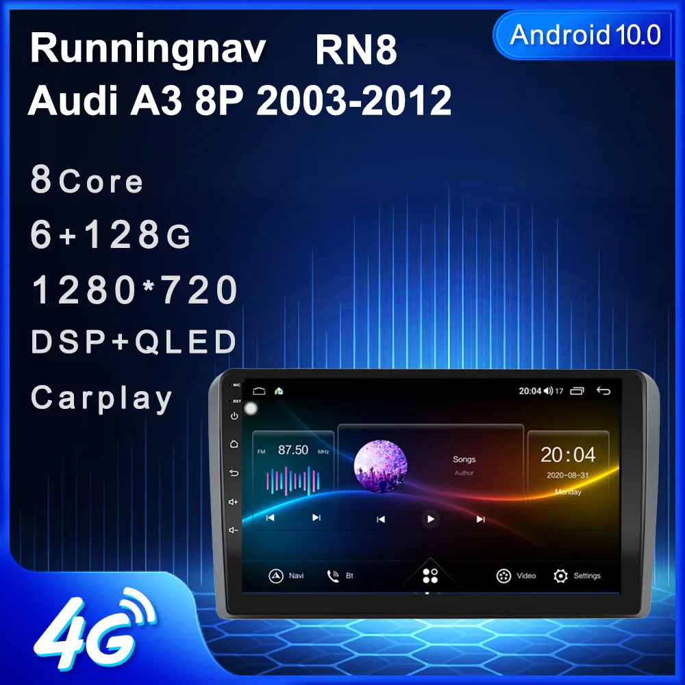 Runningnav For Audi A3 8P 2003-2012 S3 Android Car Radio Multimedia Video Player Navigation GPS