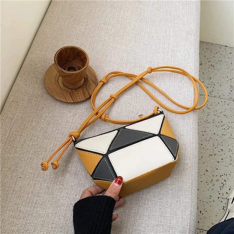 

Patchwork Colors Bag Vintage Fashion PU Leather Women Shoulder Crossbody Bags 2021 NEW Women's Handbags Purses