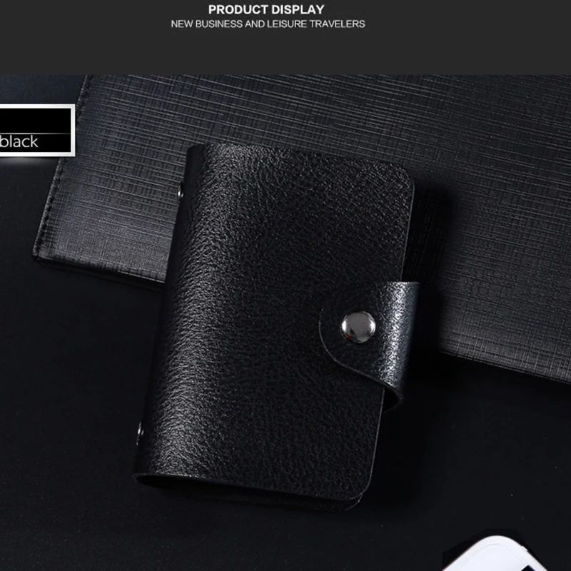 

Fashion PU Leather 24 Bits Id Card Holder Multifunction Business Bank Card Case Men Women Credit Passport Rfid Purse Wallet Bag