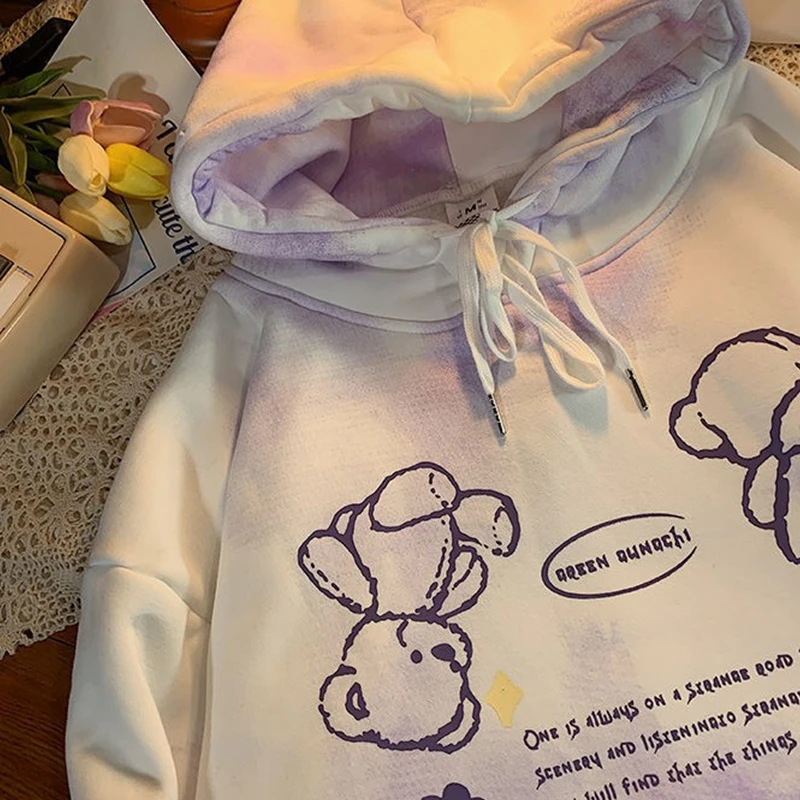 Vintage Tie Dye Aesthetic Oversized Woman Hoodie Kawaii Fashion Korean Harajuku Sweetshirt Clothes For Women Plus Size Pullover