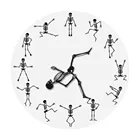 Декоративные настенные часы-скелетоны для бега, шикарные настенные часы для танцев, прыжков, черепа, костей, не тикающие часы для Хэллоуина, арт-Декор, часы-Новинка