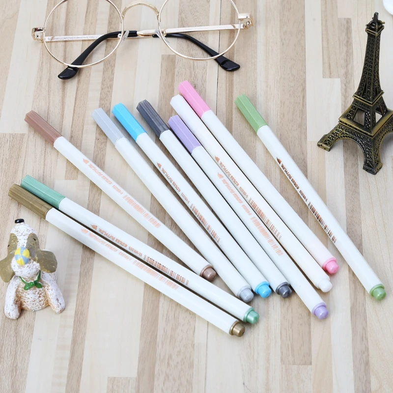 10 шт. металлические цветные чернила акварель ручка для скрапбукинга фотоальбома