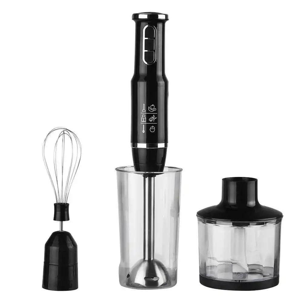 

4-in-1 High Performance Electric Blender 3 Speeds Adjustable, Multifunctional Mixer with Whisk, Chopper and Measuring Cup