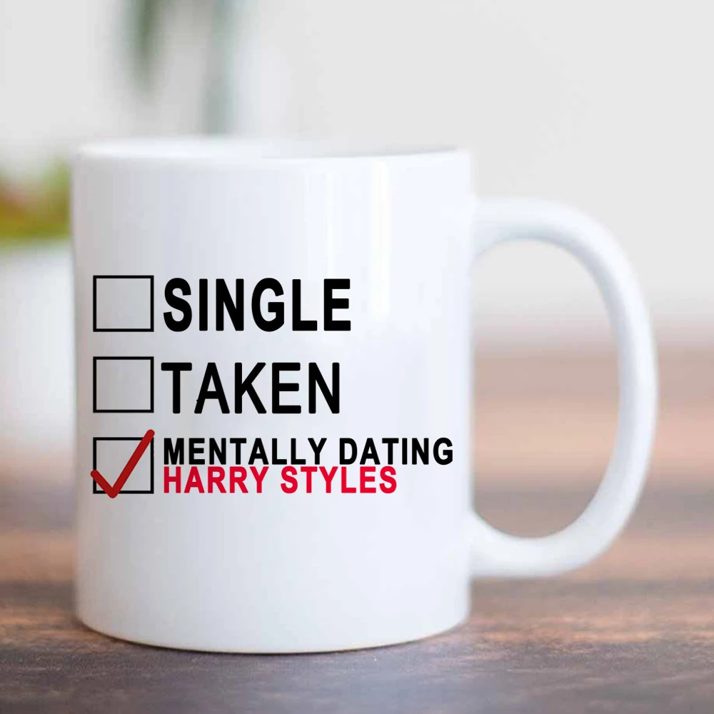 

Mentally Dating Harry Styles 11oz White Ceramic Milk Tea Coffee Mug Cup