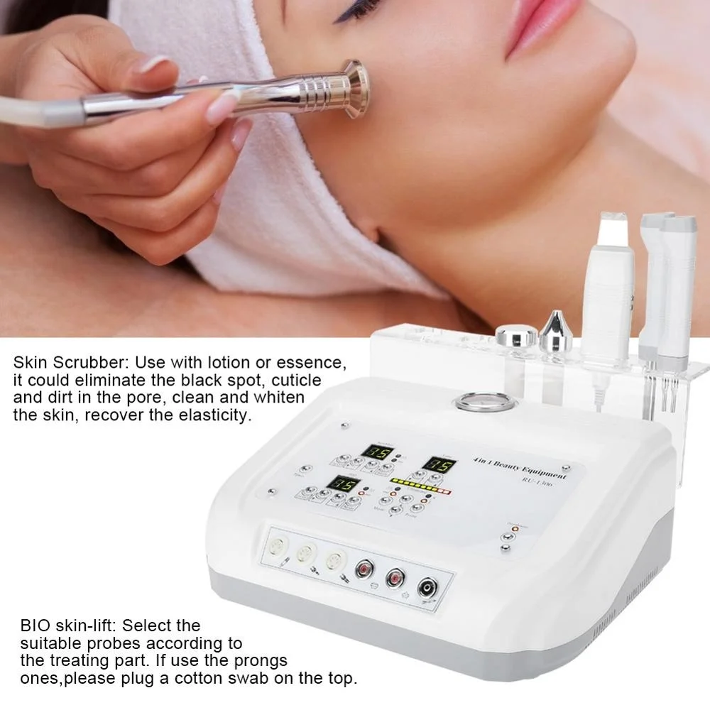 

Profession 4 IN 1 Ultrasound High Frequency Galvanic Beauty Facial Skin Spa Salon Microdermabrasion BIO Ultrasonic Skin Machine