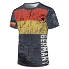Модная мужская футболка в немецком стиле с 3D принтом, Спортивная футболка для улицы, Мужская футболка с круглым вырезом, дышащая футболка