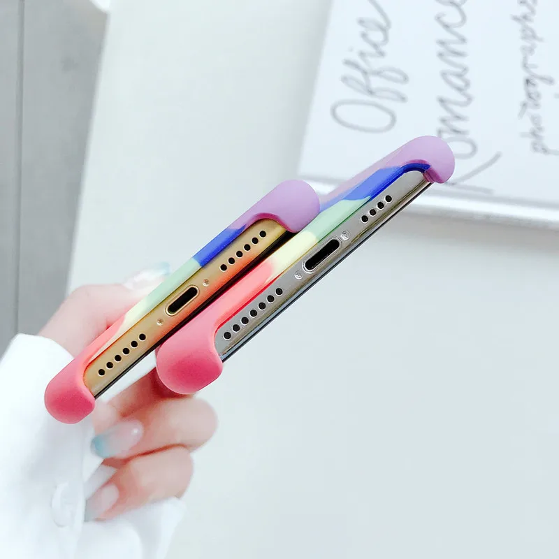 Оригинальный Радужный жидкий силиконовый чехол SGlucy для Apple iPhone 11 Pro Max SE 2020 XR Xs 6 7 8