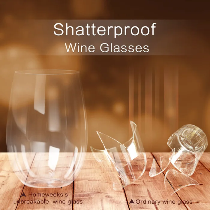 4 шт бесстемовый прозрачный бокал для вина набор пластиковых бокалов для вина чашка для воды 66CY