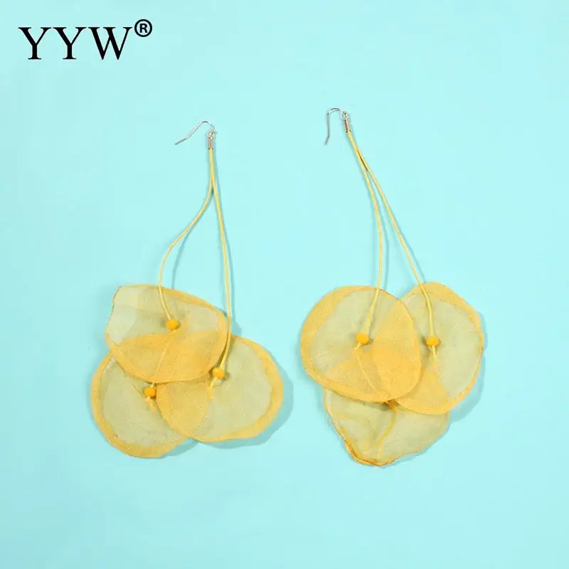 Женские серьги-капельки с подвесками из бежевого и бургундского шифона «лоскутное одеяло», ожерелье с личностным украшением для ушей девочек, модные серьги Pendientes mujer.