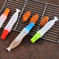 silicone oil bottle with brush grill oil brushes liquid oil bbq brush kitchen tools baking accessories temperature resistant