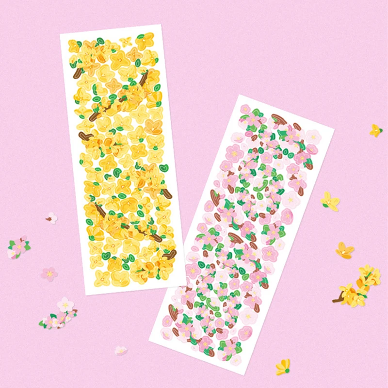 Милые Сакура на зиму и весну с цветочным принтом наклейка сделай сам скрапбукинг