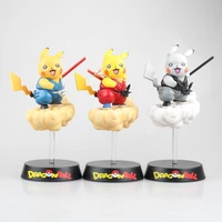 pvc 20cm pokemon anime action figures kawaii pikachu cosplay dragonball son goku kakarotto pop it model collection room decorate