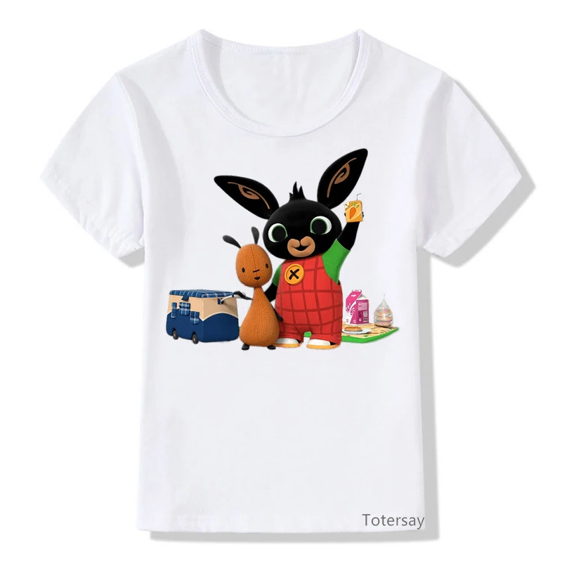 

2021 Funny Rabbit Love To Read Cartoon Print Girl Boy T-shirt Kawaii Kids Clothing Harajuku Shirt Summer Tops Children's Street