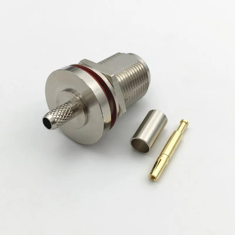 1 шт. латунный N гнездовой разъем водонепроницаемый круг припоя обжимной для RG58