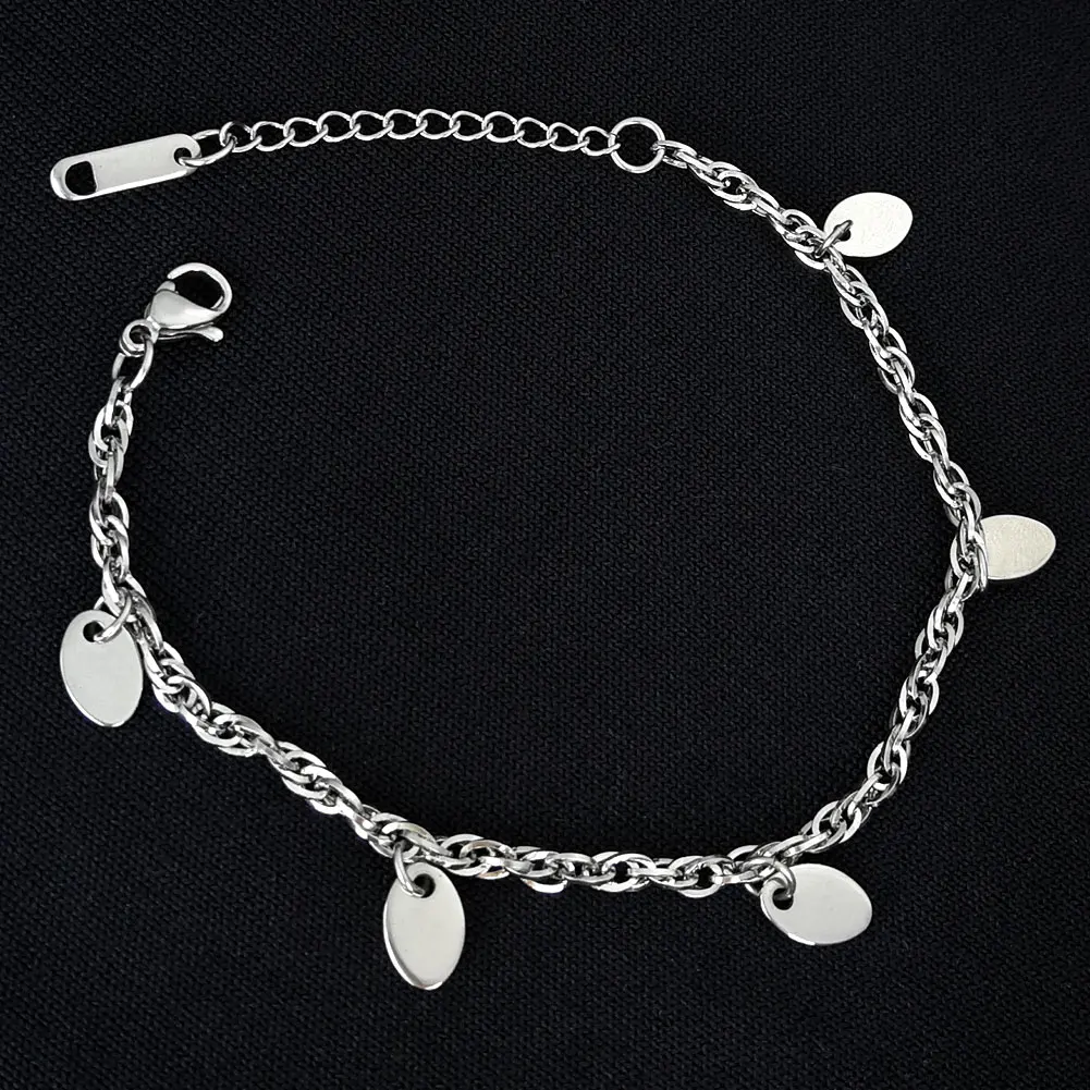 Браслеты из нержавеющей стали для женщин и девушек браслеты на ногу ювелирные