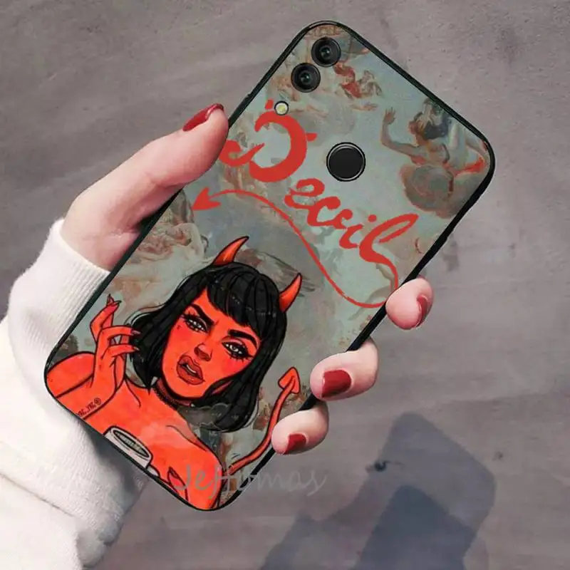 

Sexy Devil woman Phone Case For Huawei Honor view 7a5.45inch 7c5.7inch 8x 8a 8c 9 9x 10 20 10i 20i lite pro