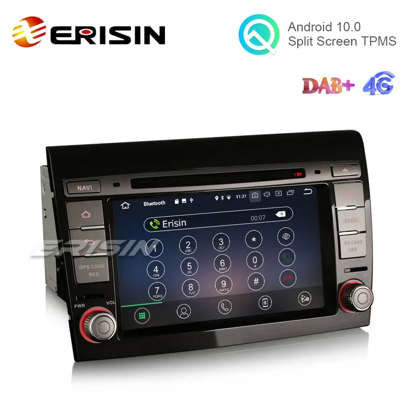 Erisin ES5971F 7 &quotAndroid 10 0 Авторадио DVD для Fiat Bravo 2008 GPS DAB + WiFi OBD2 TPMS 4G DTV CD Bluetooth CarPlay