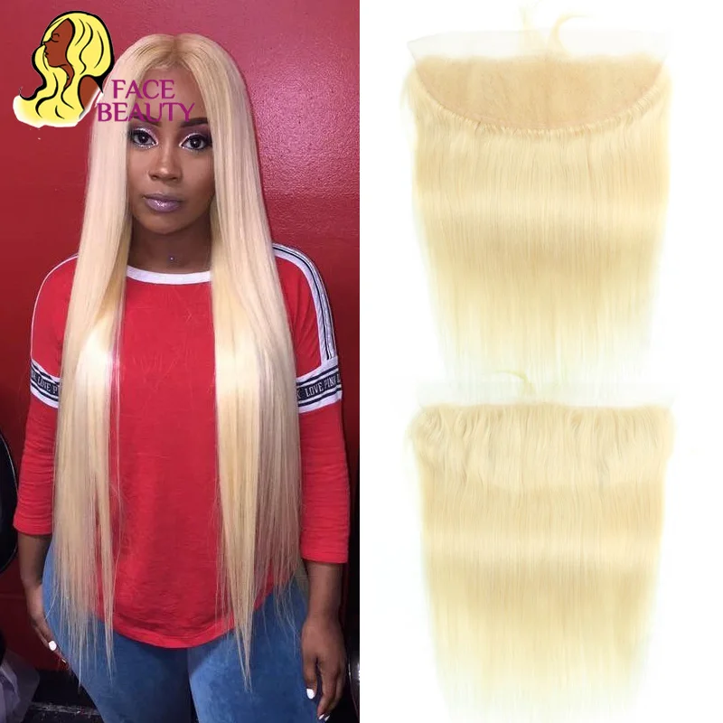 Красивые перуанские волосы Remy 13*4 свободная часть 613 блонд кружевная Фронтальная