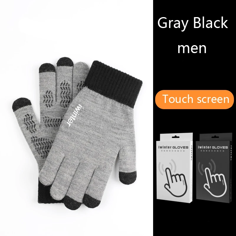 Gray Black-men Унисекс, для сенсорных экранов бини шапки-бини шапки Для мужчин сноуборд перчатки для езды на мотоцикле, лыжи Зимние Для женщин спортивные Водонепроницаемый зимние перчатки - Цвет: Gray Black-men