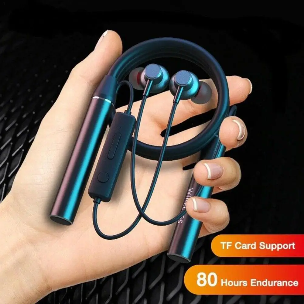 

Wireless Dual Large Battery Ultra-long Battery Life Halter Bluetooth Headset Wireless 5.0 Sports Type Headset O7P7