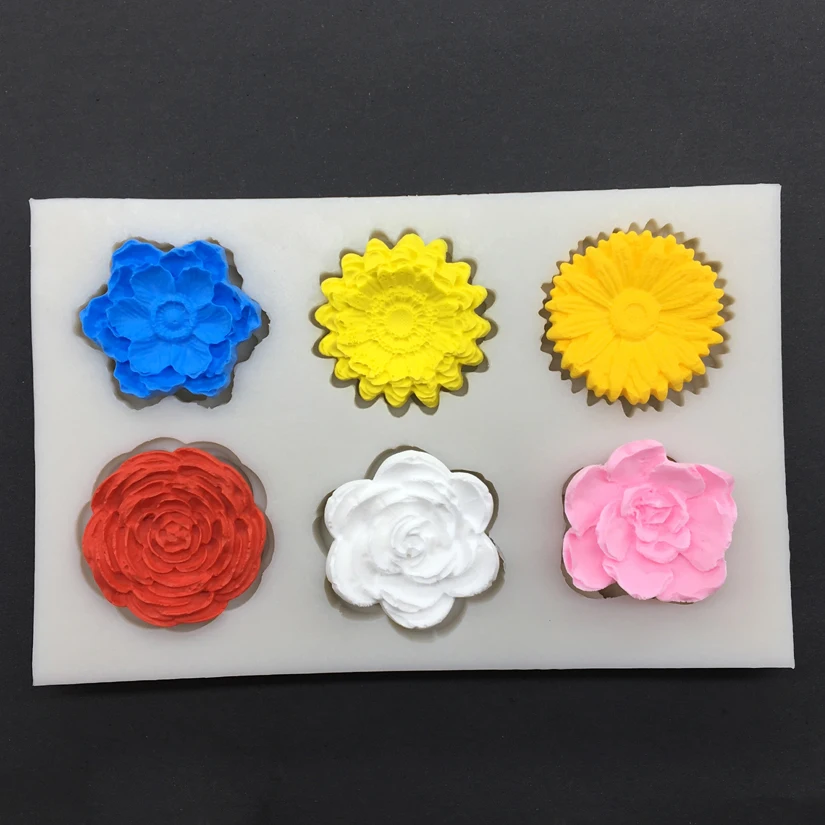Силиконовая форма в виде подсолнуха розы хризантемы для выпечки кексов