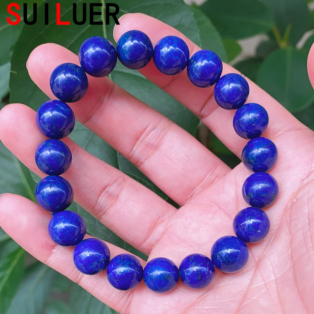 

2021 натуральный Лазурит, королевский синий драгоценный камень для женщин и мужчин, браслет 14 мм, круглые бусины, мужские ювелирные изделия, н...