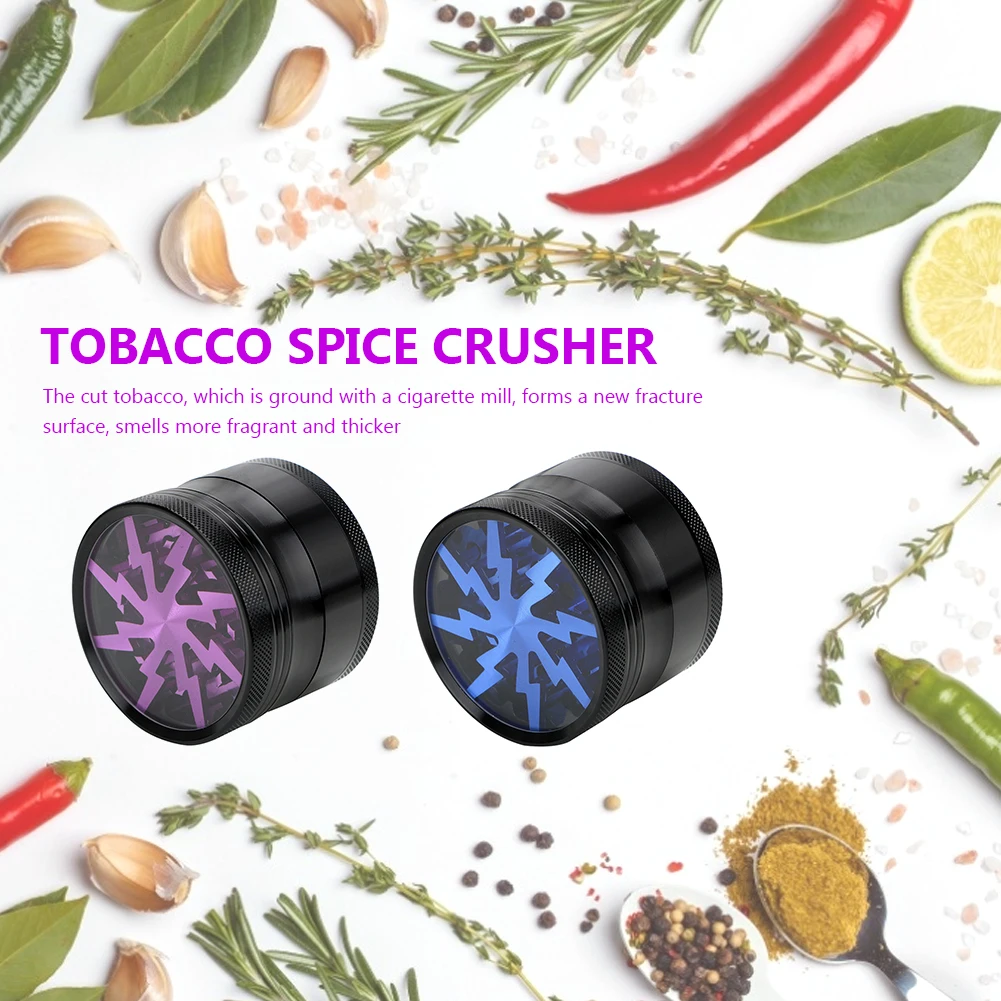 

63mm Portable Tobacco Spice Weeds Aluminium Manual Grinder Smoke Crusher Hand Crank Muller Smoking Accessories