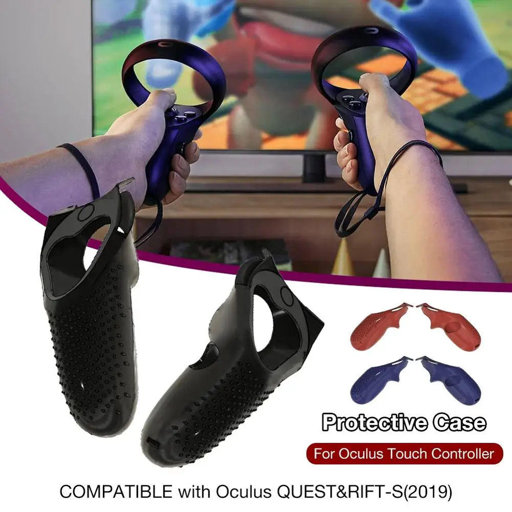 2 шт. Противоскользящий Защитный чехол силиконовый мягкий для Oculus Touch Controller Quest/Rift