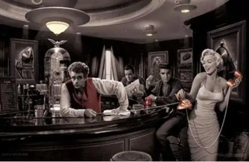MARILYN MONROE &amp JAMES DEAN - JAVA DREAMS SILK POSTER Decorative painting 24x36inch | Дом и сад