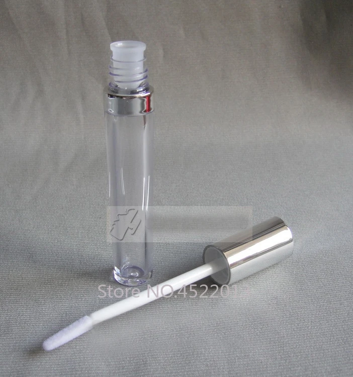 

5ML 50pcs/lot New Arrival Lip Gloss Tube, Empty Clear Plastic Mascara Bottle with Sivler Cap, Elegant Acrylic Eyeliner Tube