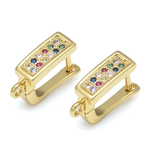 YANASI Фиксаторы для сережек из меди, цветные цирконии, пара