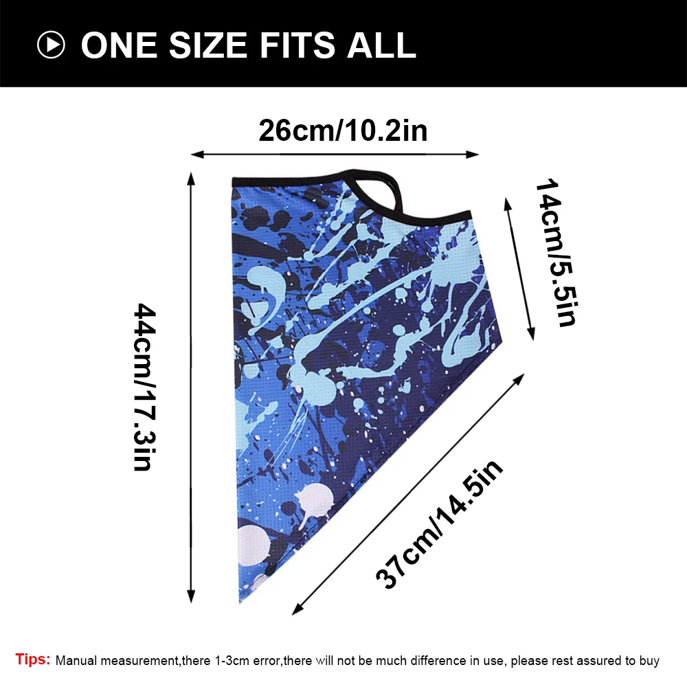 Ледяной шелковый шарф треугольная бандана маска для лица щит Висячие уши дышащие