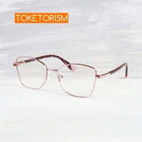 toketorism anti blue glasses for women men quality eyeglasses prescription metal frame 0103
