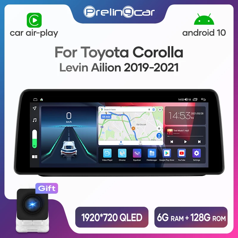 

12.3 inch For Toyota Corolla Levin Ailion 2019-2021 Android 10 Car Radio Stereo Receiver Video Player Multimedia Navigation GPS