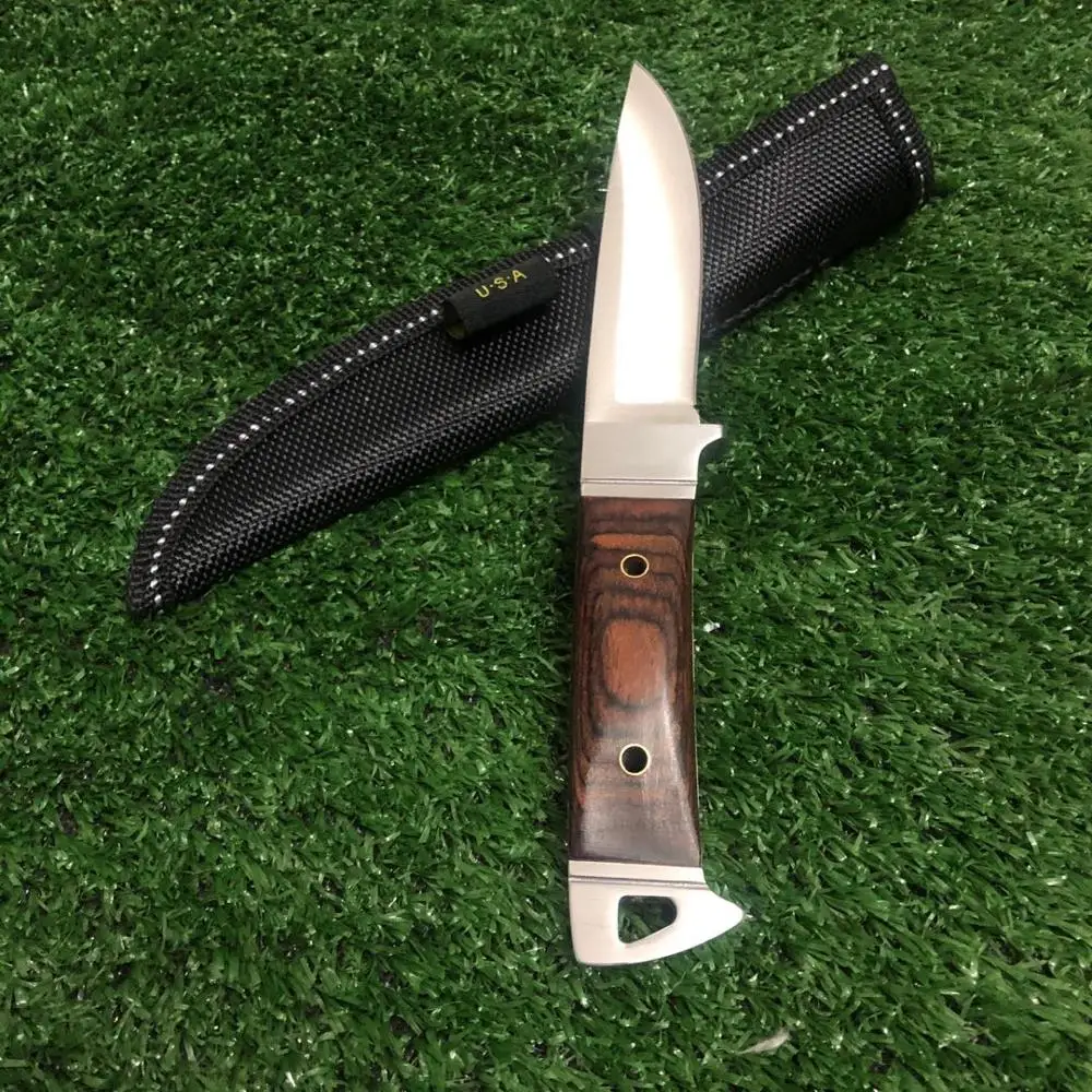 Открытый прямой нож 5CR13 из нержавеющей стали с алюминиевой ручкой Охотничий